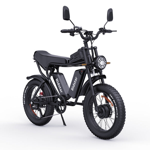Q20 Pro Off-road Electric Bike 20*4.0 inch Fat Tires 1000W*2 Motor 52V 20AH Dual Battery 55km/h Max Speed 288km Max Range 150kg Max【Prévente】