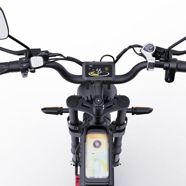 Q20 Pro Off-road Electric Bike 20*4.0 inch Fat Tires 1000W*2 Motor 52V 20AH Dual Battery 55km/h Max Speed 288km Max Range 150kg Max【Prévente】