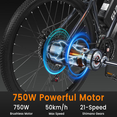 GUNAI GN29 29 Inch 750W Motor 48V 15AH Electric Bike for Adult Electric Mountain Bike 21 Speed 