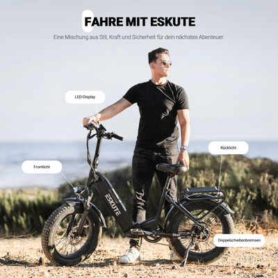 Star 2024 Elektro Klapprad 20 Zoll Fat Tire