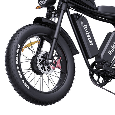 Q20 Pro Off-road Electric Bike 20*4.0 inch Fat Tires 1000W*2 Motor 52V 20AH Dual Battery 55km/h Max Speed 288km Max Range 150kg Max
