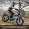 GUNAI-Y Moped Electric Bike for Adults 20 Inch Off-Road Dirt Electric Mountain Bike with 48V18AH Lithium-Ion Battery, 7-Speed Full Suspension 80-100KM Range