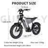 GUNAI-Y Moped Electric Bike for Adults 20 Inch Off-Road Dirt Electric Mountain Bike with 48V18AH Lithium-Ion Battery, 7-Speed Full Suspension 80-100KM Range